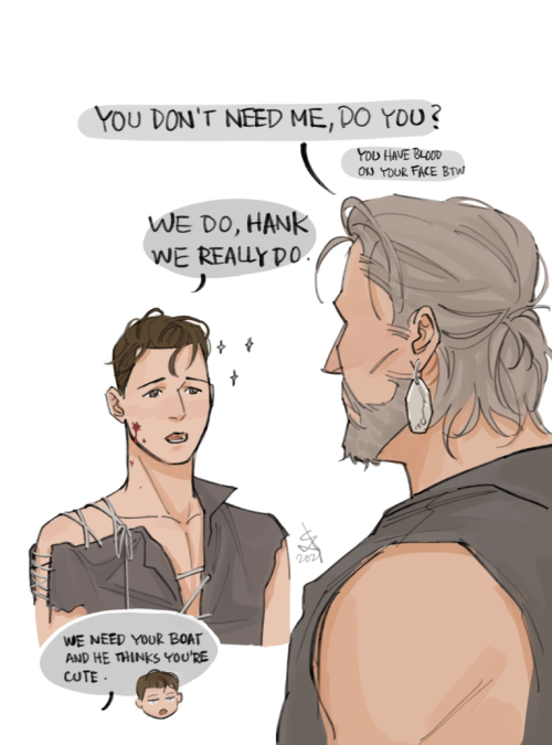 Hankcon + baby NinesWaterworld AU