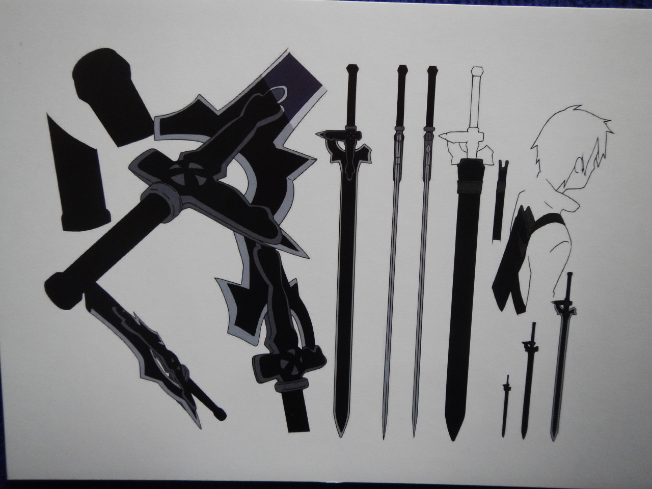 yoshi-x2:  Sword Art Online Kirito and Asuna character and sword designs (Aincrad