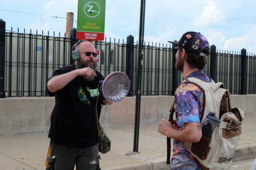 Baltimore Street Scene Spiritual Crowd, hipsters with cigarettes, roller skaters, indie band, m