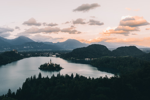 merlinkafka:Taking in the view from Mala Ojstrica, one of the hills surrounding Lake Bled. Not the