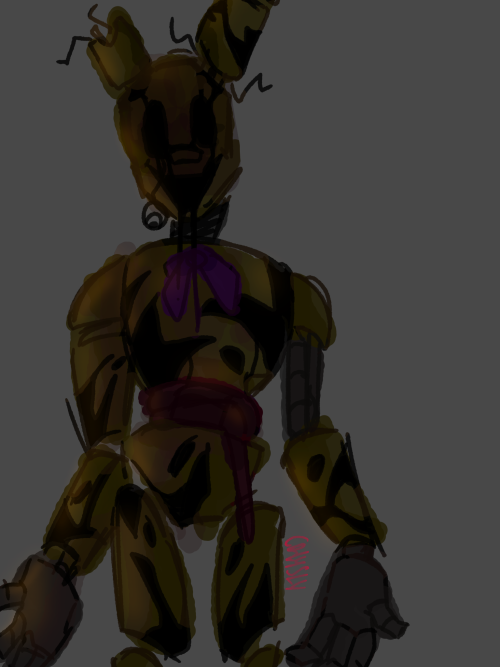 This How I Draw Springtrap Everytime This Man Has No Voice And Has No Eyes I Do Not Care >:))))) He Also