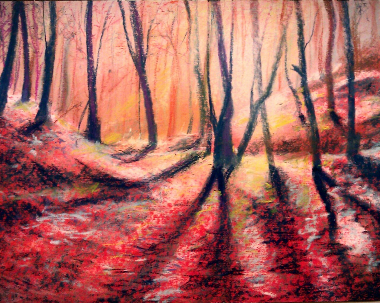 unpredictabloosart:   Experimenting with oil pastel 