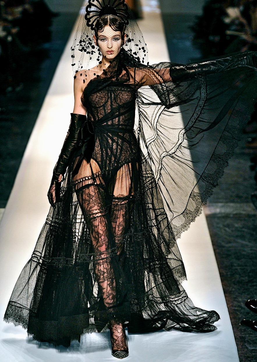 karachiite:  Jean Paul Gaultier. Perfect for a goth wedding.