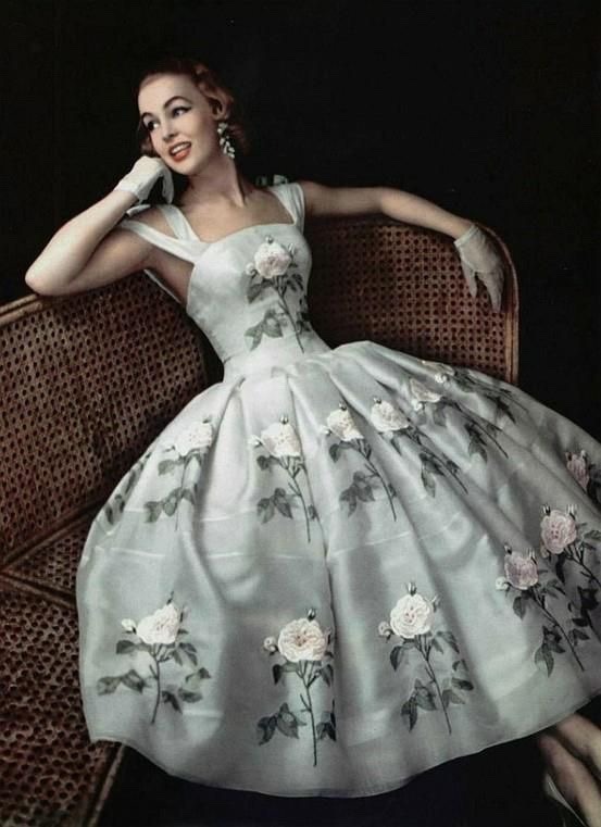 1950s Fashion — 1956 Givenchy dress 