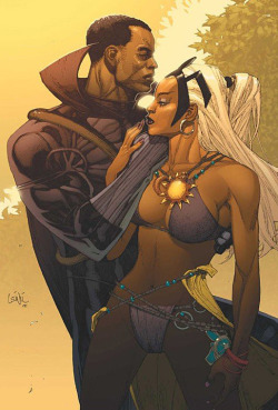 holdmycontroller:  comicbookartwork:  Black Panther and Storm  Goals. 