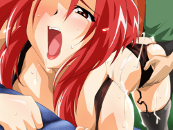 Busty Red Headed Hentai Girl Getting Fucked From Behind With Cum Dripping Off Her