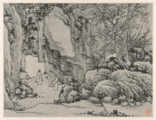 Twelve Views of Tiger Hill, Suzhou: The Sword Spring, Tiger Hill, Shen Zhou, after 1490, Cleveland M
