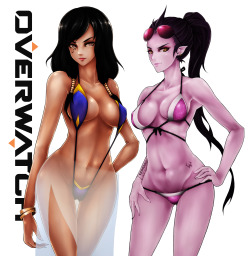 overbutts:  Pharah and Widowmaker   &lt; |D’‘‘‘