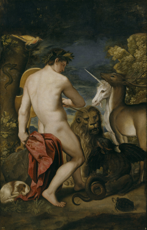 Alessandro Varotari (1588-1649) - Orphée enchantant les Animaux, huile sur toile, 167x109 cm, Musée 