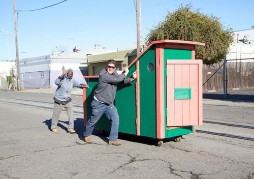 An artist from Oakland, California collects trash and makes tiny mobile homes for the homeless.