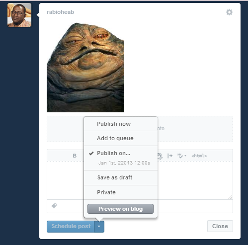 rabioheab:i queued this picture of jabba the hutt to post in 20,000 years in the hopes that the bein