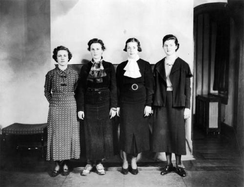 hankeycenter:A photograph of Wilson  College’s class of 1936 board. Left to right: Edith Steves (Sec