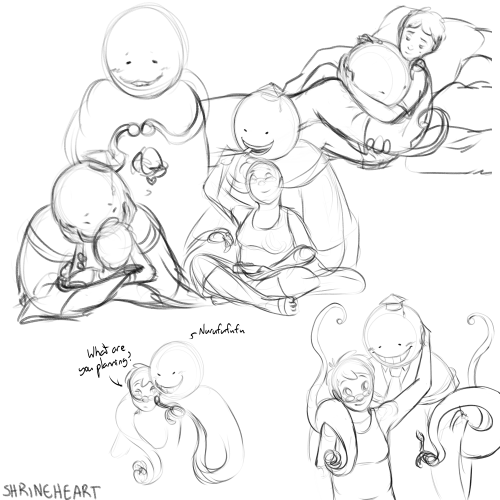 Here&rsquo;s some of the sketches from yesterday of me and Korosensei because I love this stupid oct