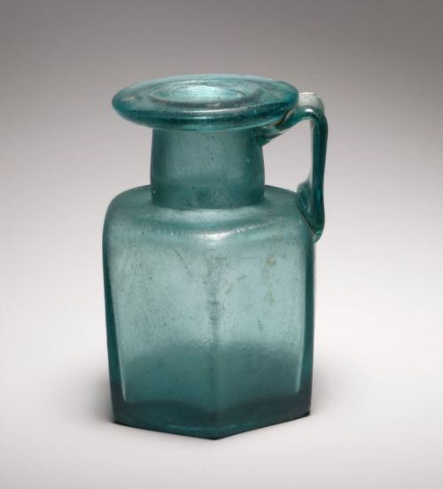 chasingrainbowsforever:  Roman, Glass Hexagonal Bottle2nd Half 1st century-3rd century