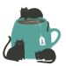 deliciouslydark:Cats &amp; Tea by Kelsey King Illustration on Instagram