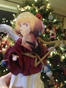 lovely-princess-chan:  Just putting the angel on the tree 