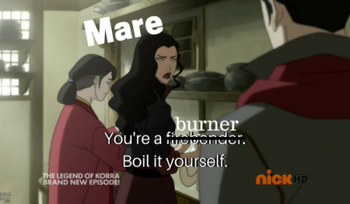 throwingshadebarrow:  (When Cal’s cheating on Mare with Korra monarchy)