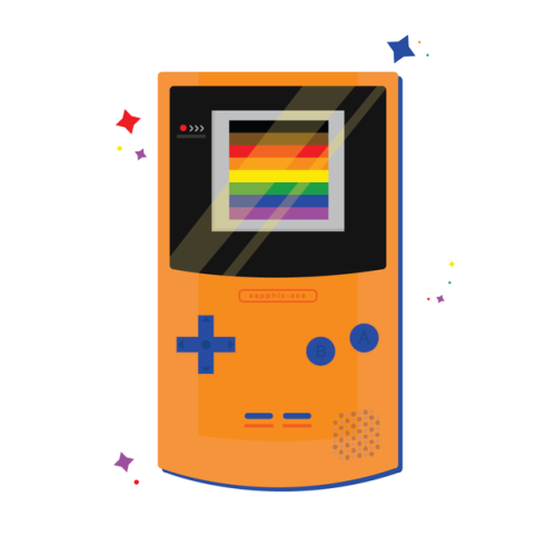 sapphic-ace:LGBT+ Game Boy Colors! I took the template from my original ace game boy and decided t