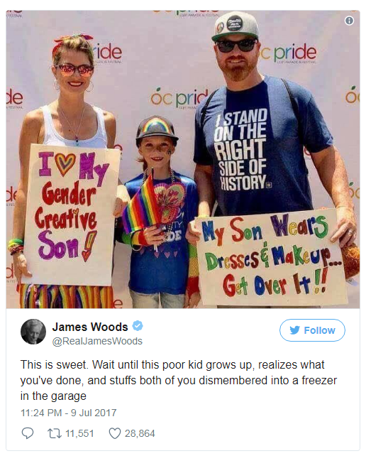 Official: James Woods is 100% pure trash