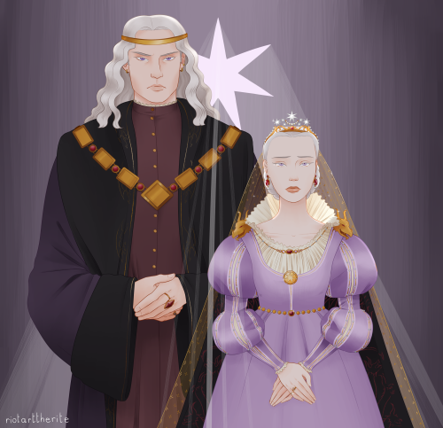 Naerys and Aegon&rsquo;s &ldquo;merry&rdquo; wedding, commissioned by @/boredhag on IG c