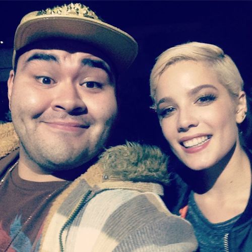 Halsey with a fan at the American Music Awards after party in LA - 11/22