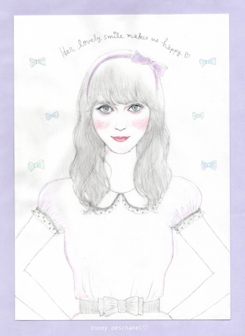 portrait drawing of zooey. styling (dress and head dress) is just imagination and my taste, so perha