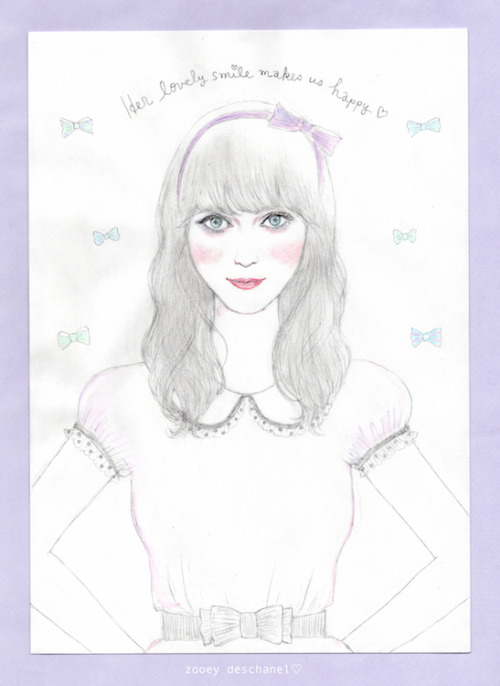 portrait drawing of zooey. styling (dress and head dress) is just imagination and my taste, so 