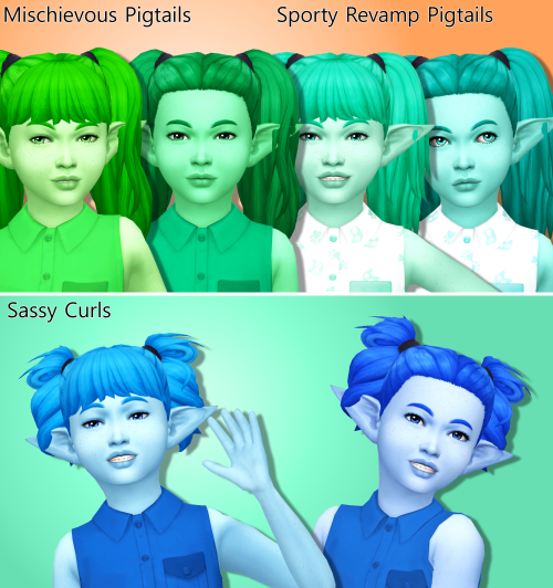 SimLaughLove Pigtails & Braids Hairs in Sorbets Remix Updated recolours from my original posts: 