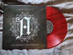 battl3-r0yale:  Architects- Lost Forever // Lost Together Translucent Red- 1/???   The merch company sold out of this kind relatively fast, but it never stated how many were pressed. Managed to get this a day before release, hell yes for pre-orders.