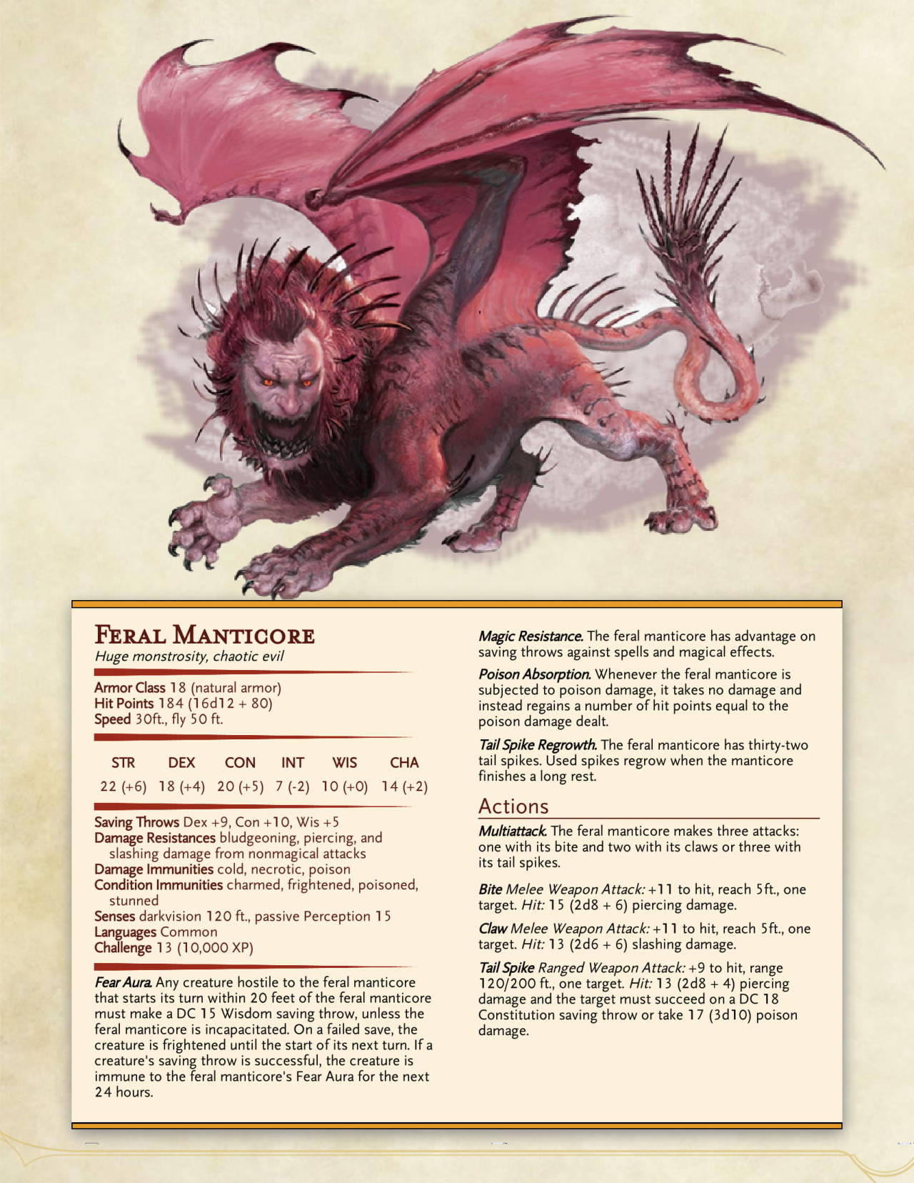 d&d 5e manticore