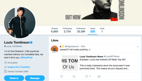 Louis’ recent like on Twitter - 03/04