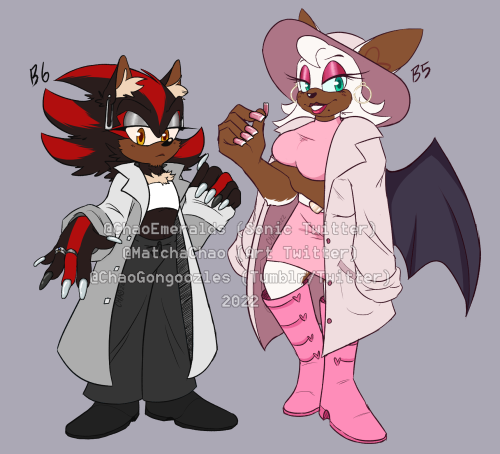 Shadow and Rouge for the fashion meme on my Sonic Twitter! It’s taking me 84 years but I do not care