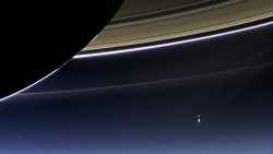 krisped:  edmundmichael:Earth, from Saturn courtesy of NASA.   wow