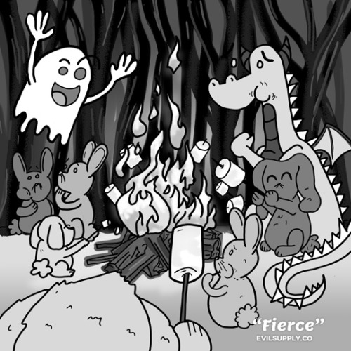 evilsupplyco: Inktober 14: FIERCE The fiercest ghost stories are told by ghosts. Tonight’s dra