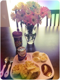 daddyslittleprincess312:  babypinkprincess:  A baby breakfast 👶🏼 with some beautiful fresh daisies 💐  This looks yummy. 