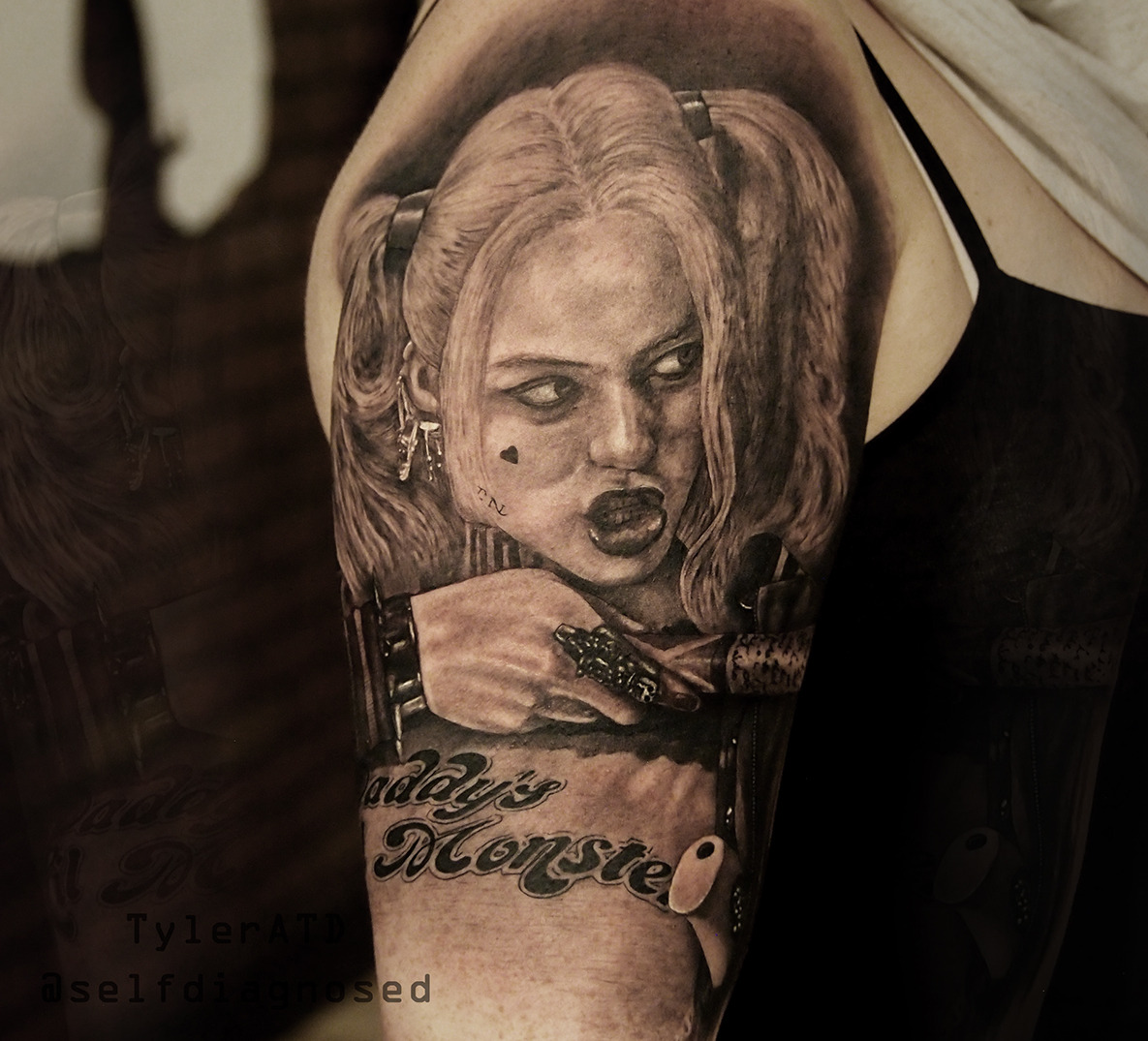 Tyler ATD Tattoos - Margot Robbie as Harley Quinn in Suicide Squad...