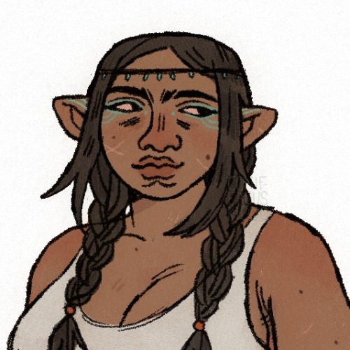 a close-up of Veth's face, shoulders up.
