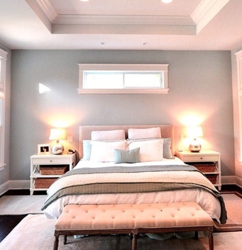 Craftsman BedroomInspiration For A Large Craftsman Master Vinyl Floor Bedroom Remodel With Blue Walls