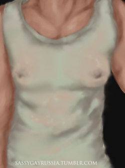  Guro Challenge Day 4: Piercings / Body modification  Wow you can&rsquo;t even see his piercings I hated doing this one please accept alfred taking a selfshot in a wet shirt with nipple piercings
