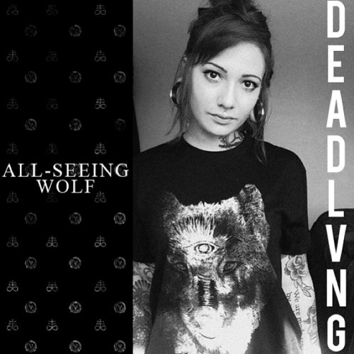  Suicide Girl @exning making our All Seeing Wolf tee look damn good! www.deadlvngtrends.com #deadlvng #california #horror #clothing #suicidegirls #exning 
