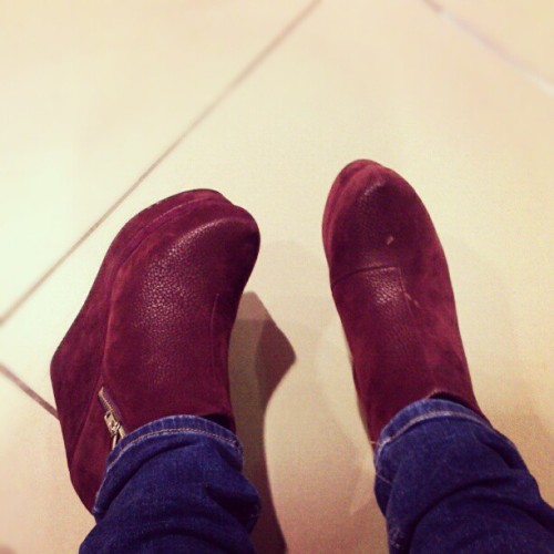 £7!!!! Bargain!!! :’) #oxblood #red #burgundy #platform #wedges #shoes