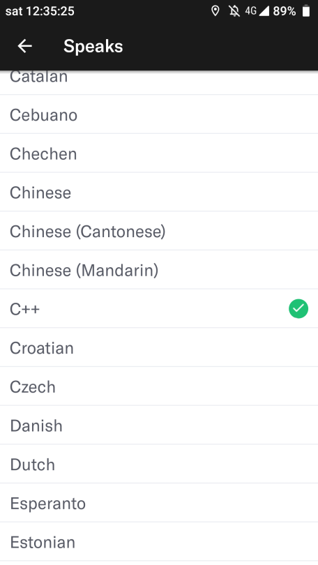 I was adding my languages on this dating app