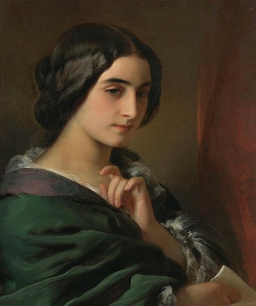 Head of a Young Woman, c. 1849. Hermann Winterhalter