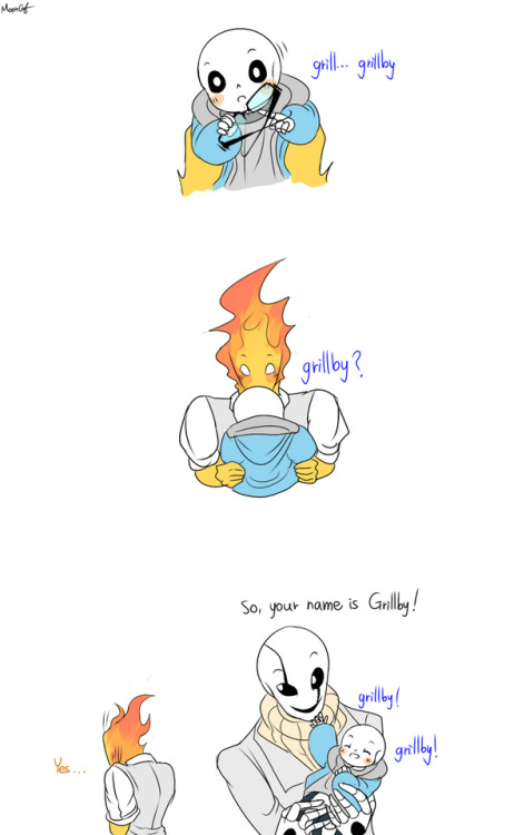 mooncatyao:  [name] Grillby & little Sans <First part>  (Previous)/(NEXT)
