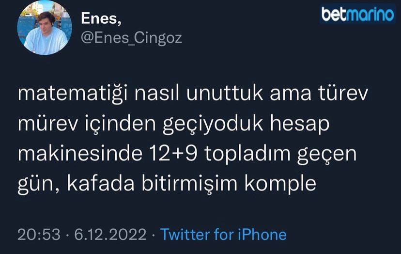 Benim matematik parmakla...