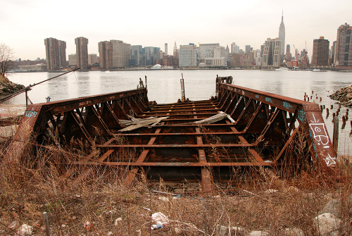 One of the East River’s last wild spaces. At the mouth of Newton Creek, the rocky hills of Hun