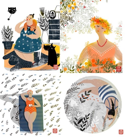 Four wonderful illustrations from Dinara Mirtalipova (etsy). I&rsquo;ve been following her for a whi