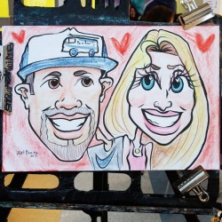 Doing caricatures today at the Malden Music