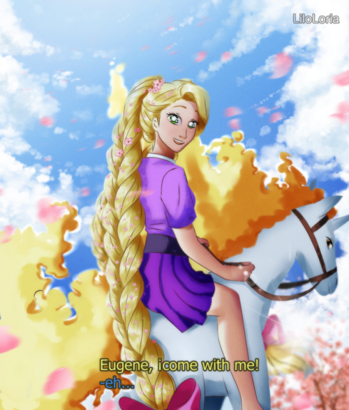 Rapunzel and her new pokefriend Hello! I made a fan art of Rapunzel and her new friend!I chose rapid