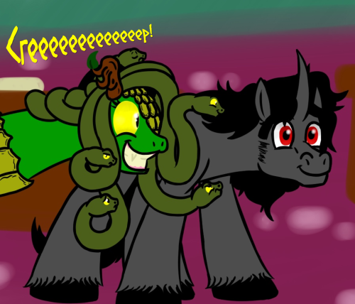 askmedusapony:  No passSSt me! Don’t fall for hissSS devil-y charmssSss! ((UUUGGGHHH I hate the last month of a school semester, always too much work! I’ll try to keep updating when I can, which may be sporadic))  X3! Meddy needs this as her theme